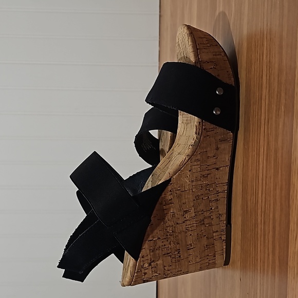 Lucky brand black and cork wedge like new - Picture 5 of 8